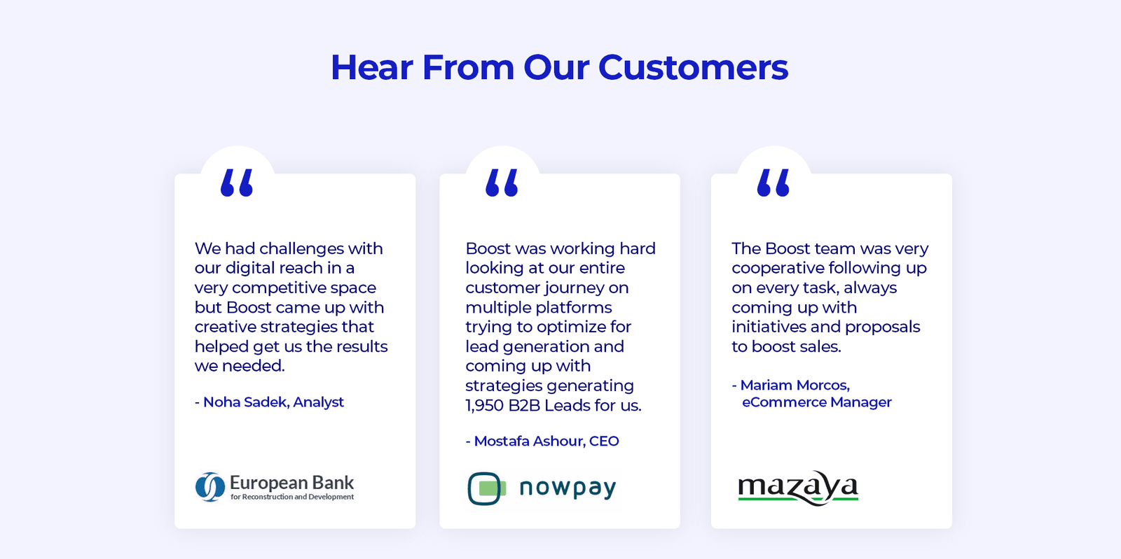 Hear From Our Customers
